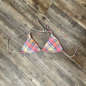 Victoria’s Secret Neon Plaid Triangle Bikini Top